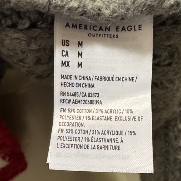 American Eagle Outfitters Women's Gray and Red Varsity Jacket - Picture 5 of 11